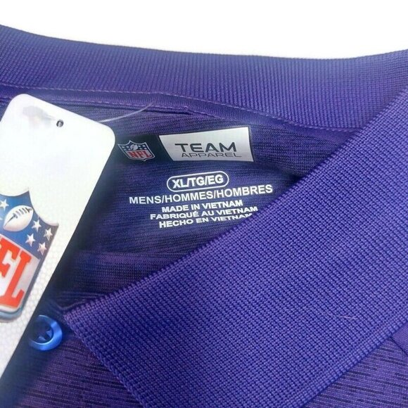 Minnesota Vikings Short Sleeve Golf Polo Shirt Mens Size XL Purple Team Apparel - Picture 2 of 5